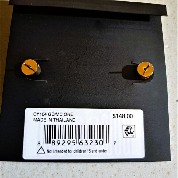 Coach Open Circle Linear Earrings in Gold/ Multi NWT - Picture 10 of 10